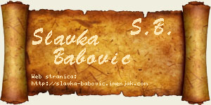 Slavka Babović vizit kartica